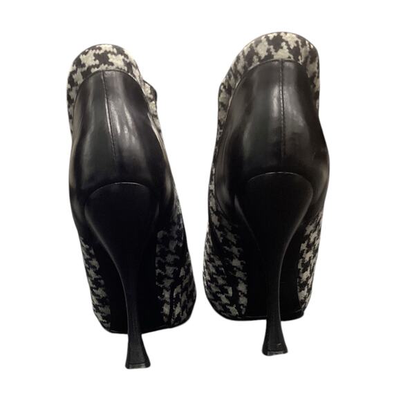 Alexander McQueen Women Booties S.7 Black And White Houndstooth Pattern Zippers - Picture 4 of 6